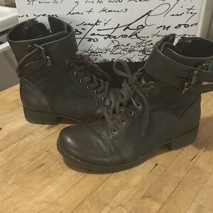 Marc Fisher ankle boots steal dark grey in color